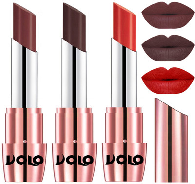 

Volo Perfect Creamy with Matte Lipsticks Combo, Lip Gifts to love(Coffee, Chocolate, Orange)