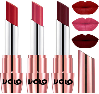 

Volo Perfect Creamy with Matte Lipsticks Combo, Lip Gifts to love(Tomato Red, Pink, Maroon)