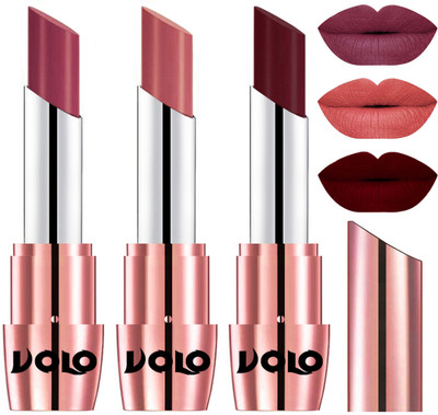 

Volo Perfect Creamy with Matte Lipsticks Combo, Lip Gifts to love(Cherry, Light Peach, Maroon)