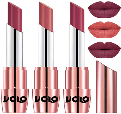 

Volo Perfect Creamy with Matte Lipsticks Combo, Lip Gifts to love(Cherry, Light Peach, Rose Pink)
