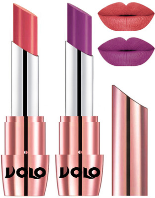 

Volo Perfect Creamy with Matte Lipsticks Combo, Lip Gifts to love(Dark Peach, Purple)