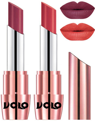 

Volo Perfect Creamy with Matte Lipsticks Combo, Lip Gifts to love(Cherry, Peach)