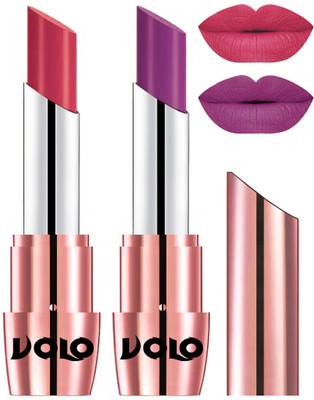 

Volo Perfect Creamy with Matte Lipsticks Combo, Lip Gifts to love(Pink, Purple)