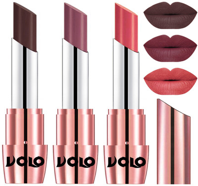

Volo Perfect Creamy with Matte Lipsticks Combo, Lip Gifts to love(Chocolate, Plum, Dark Peach)
