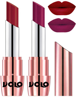 

Volo Perfect Creamy with Matte Lipsticks Combo, Lip Gifts to love(Red, Magenta)