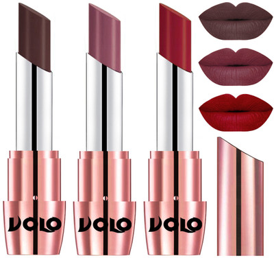 

Volo Perfect Creamy with Matte Lipsticks Combo, Lip Gifts to love(Chocolate, Plum, Red)