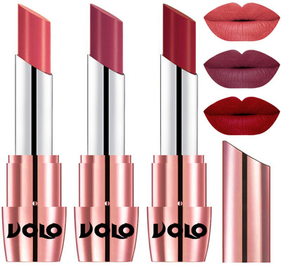 

Volo Perfect Creamy with Matte Lipsticks Combo, Lip Gifts to love(Dark Peach, Rose Pink, Red)