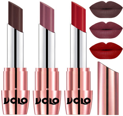 

Volo Perfect Creamy with Matte Lipsticks Combo, Lip Gifts to love(Chocolate, Plum, Tomato Red)