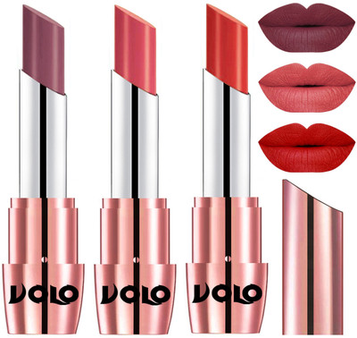 

Volo Perfect Creamy with Matte Lipsticks Combo, Lip Gifts to love(Plum, Dark Peach, Orange)
