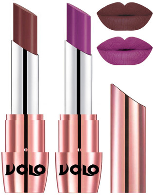 

Volo Perfect Creamy with Matte Lipsticks Combo, Lip Gifts to love(Coffee, Purple)