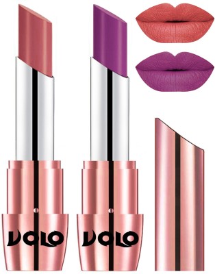 

Volo Perfect Creamy with Matte Lipsticks Combo, Lip Gifts to love(Light Peach, Purple)