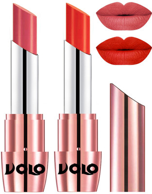 

Volo Perfect Creamy with Matte Lipsticks Combo, Lip Gifts to love(Dark Peach, Coral)