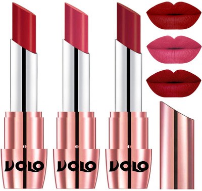 

Volo Perfect Creamy with Matte Lipsticks Combo, Lip Gifts to love(Tomato Red, Pink, Red)