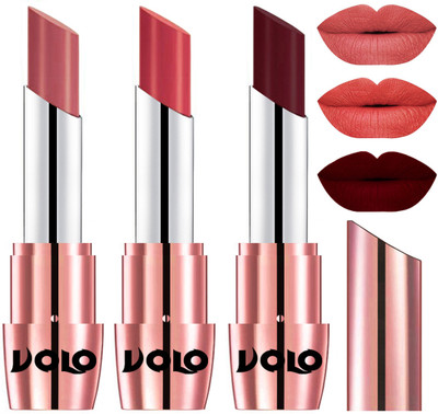 

Volo Perfect Creamy with Matte Lipsticks Combo, Lip Gifts to love(Light Peach, Peach, Maroon)