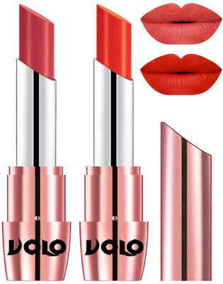 

Volo Perfect Creamy with Matte Lipsticks Combo, Lip Gifts to love(Peach, Coral)