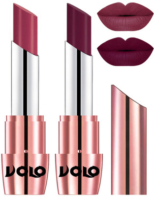 

Volo Perfect Creamy with Matte Lipsticks Combo, Lip Gifts to love(Rose Pink, Wine)