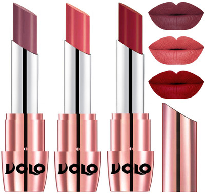 

Volo Perfect Creamy with Matte Lipsticks Combo, Lip Gifts to love(Plum, Dark Peach, Red)