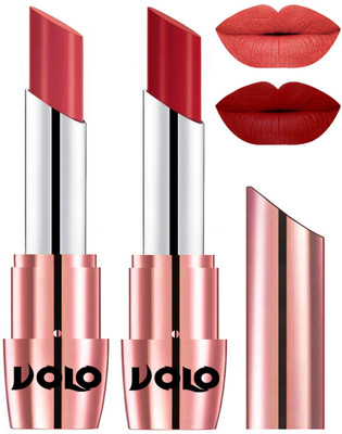 

Volo Perfect Creamy with Matte Lipsticks Combo, Lip Gifts to love(Peach, Tomato Red)