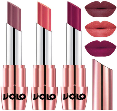 

Volo Perfect Creamy with Matte Lipsticks Combo, Lip Gifts to love(Plum, Dark Peach, Magenta)