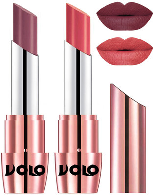 

Volo Perfect Creamy with Matte Lipsticks Combo, Lip Gifts to love(Plum, Dark Peach)