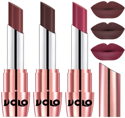 

Volo Perfect Creamy with Matte Lipsticks Combo, Lip Gifts to love(Coffee, Chocolate, Rose Pink)