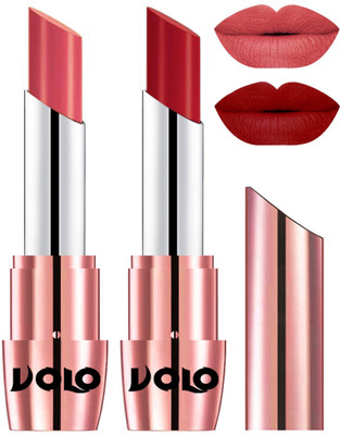 

Volo Perfect Creamy with Matte Lipsticks Combo, Lip Gifts to love(Dark Peach, Tomato Red)