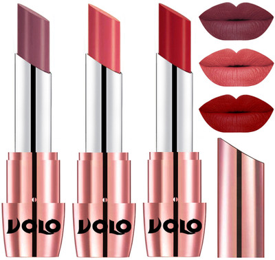 

Volo Perfect Creamy with Matte Lipsticks Combo, Lip Gifts to love(Plum, Dark Peach, Tomato Red)