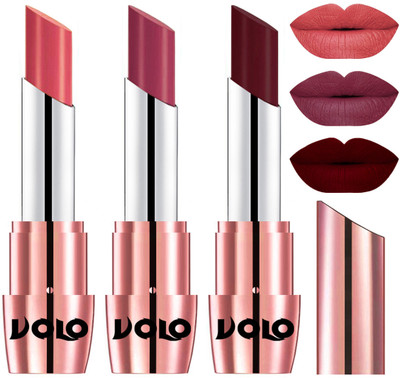 

Volo Perfect Creamy with Matte Lipsticks Combo, Lip Gifts to love(Dark Peach, Rose Pink, Maroon)