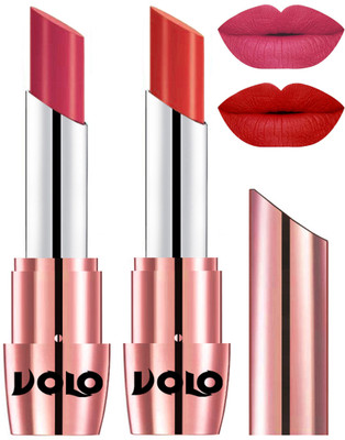 

Volo Perfect Creamy with Matte Lipsticks Combo, Lip Gifts to love(Pink, Orange)