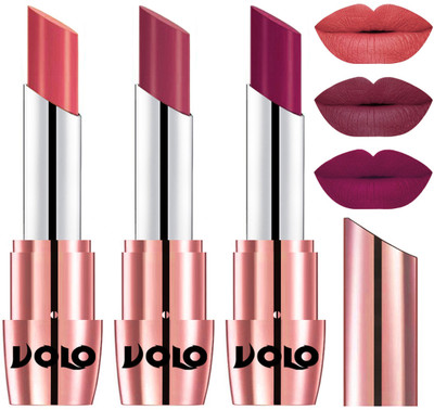 

Volo Perfect Creamy with Matte Lipsticks Combo, Lip Gifts to love(Dark Peach, Rose Pink, Magenta)