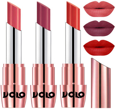 

Volo Perfect Creamy with Matte Lipsticks Combo, Lip Gifts to love(Dark Peach, Rose Pink, Orange)