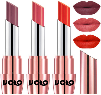 

Volo Perfect Creamy with Matte Lipsticks Combo, Lip Gifts to love(Plum, Dark Peach, Coral)