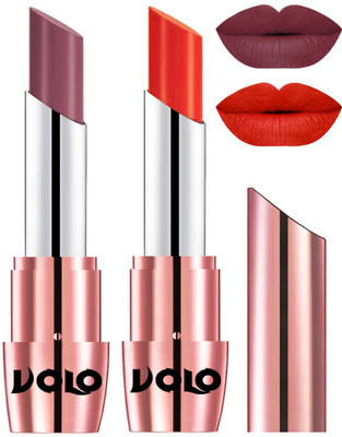 

Volo Perfect Creamy with Matte Lipsticks Combo, Lip Gifts to love(Plum, Coral)