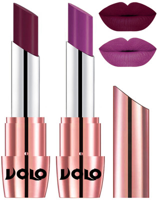 

Volo Perfect Creamy with Matte Lipsticks Combo, Lip Gifts to love(Wine, Purple)