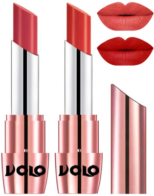

Volo Perfect Creamy with Matte Lipsticks Combo, Lip Gifts to love(Peach, Orange)