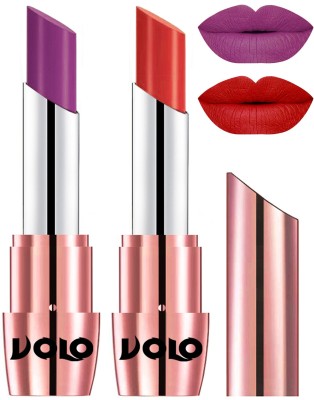 

Volo Perfect Creamy with Matte Lipsticks Combo, Lip Gifts to love(Purple, Orange)