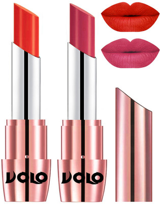 

Volo Perfect Creamy with Matte Lipsticks Combo, Lip Gifts to love(Coral, Pink)