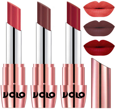 

Volo Perfect Creamy with Matte Lipsticks Combo, Lip Gifts to love(Peach, Coffee, Red)