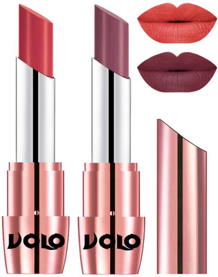 

Volo Perfect Creamy with Matte Lipsticks Combo, Lip Gifts to love(Peach, Plum)
