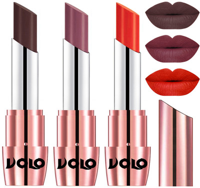 

Volo Perfect Creamy with Matte Lipsticks Combo, Lip Gifts to love(Chocolate, Plum, Coral)