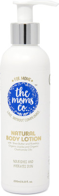 

The Moms Co. Natural Body Lotion for dry & itchy skin with shea butter and moisturizing oils like rosehip oil, organic jojoba oil and organic chamomile oil(200 ml)
