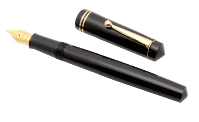 Ledos Glare Collection - Diplomate Acrylic Golden Trims Medium Nib - Black Fountain Pen(Ink Color - Fountain Pen)