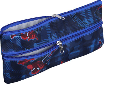 

AutoVHPR Canvas students 2 zipper pouch for stationery . Art Canvas Pencil Box(Set of 1, Blue)