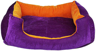 

SRI Imported Velvet Rectangle Shape Cat Bed & Puppy for Dog Bed M Pet Bed(Purple & Orange)