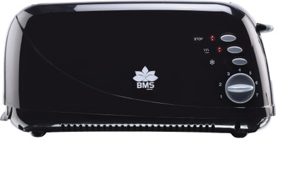 

BMS Lifestyle Extra-Wide Slot Toaster with Defrost, Reheat and Cancel Functions, 7 Browning Levels, Dust Cap and Removable Crumb Tray 900 W Pop Up Toaster(Black)