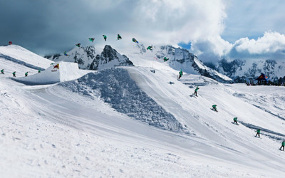 

Sports Snowboarding Landscape Mountain Snow Winter HD Wall Poster Paper Print(12 inch X 18 inch, Rolled)