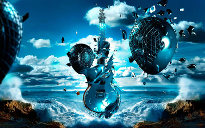 

Music Artistic Pandora Blue Horizon Guitar HD Wallpaper Background Fine Art Print(12 inch X 18 inch, Rolled)