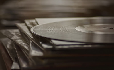 

Music Record Close-up Black & White Wall Poster Fine Art Print(12 inch X 18 inch, Rolled)