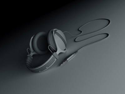

Music Headphones Black & White HD Wallpaper Background Fine Art Print(12 inch X 18 inch, Rolled)