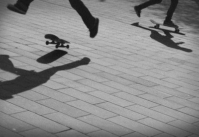 

Sports Skateboarding Black White HD Wall Poster Paper Print(12 inch X 18 inch, Rolled)